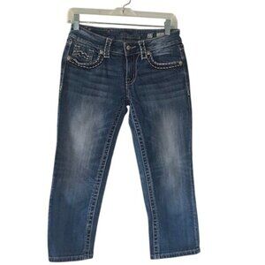 Miss Me Womens Signature Capri Jeans Size 27 Blue Denim Cotton Blend